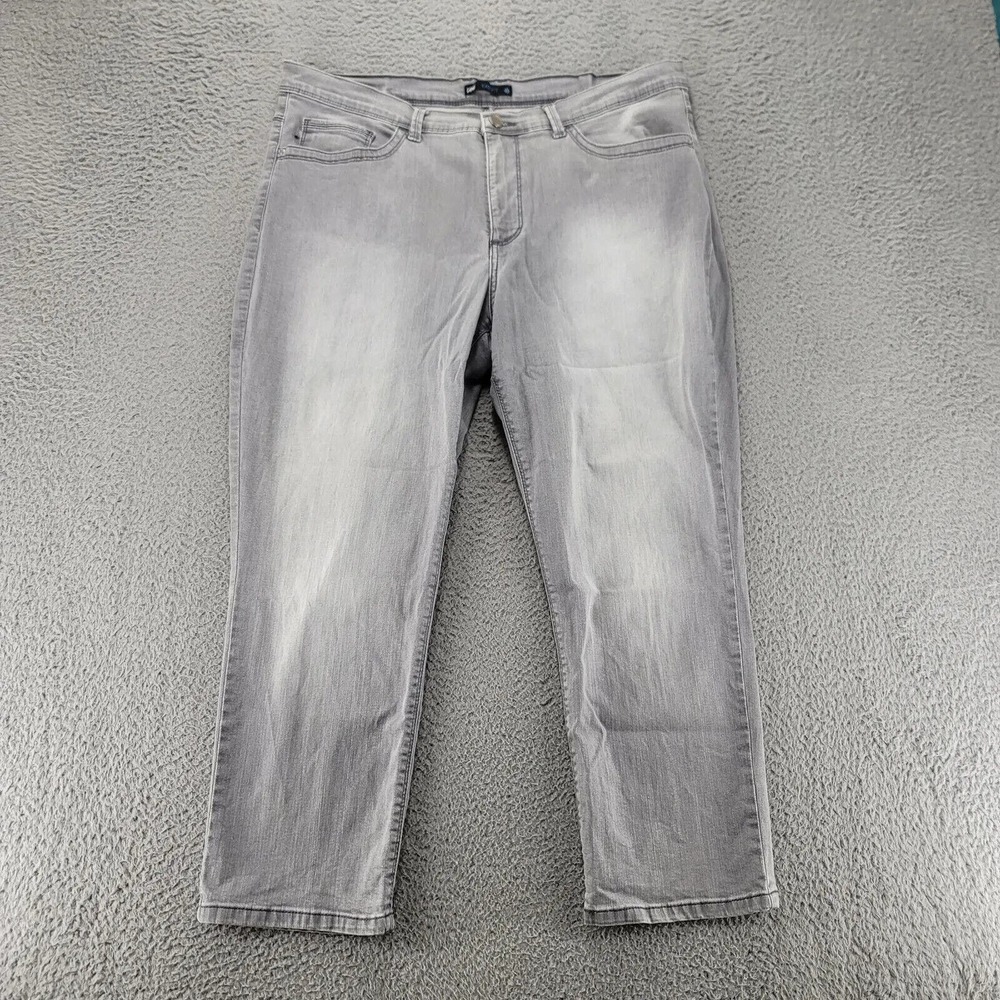 Lee Pants Womens 16 Gray‎ Easy Fit Light wash Casual Distressed Outdoors Pocket